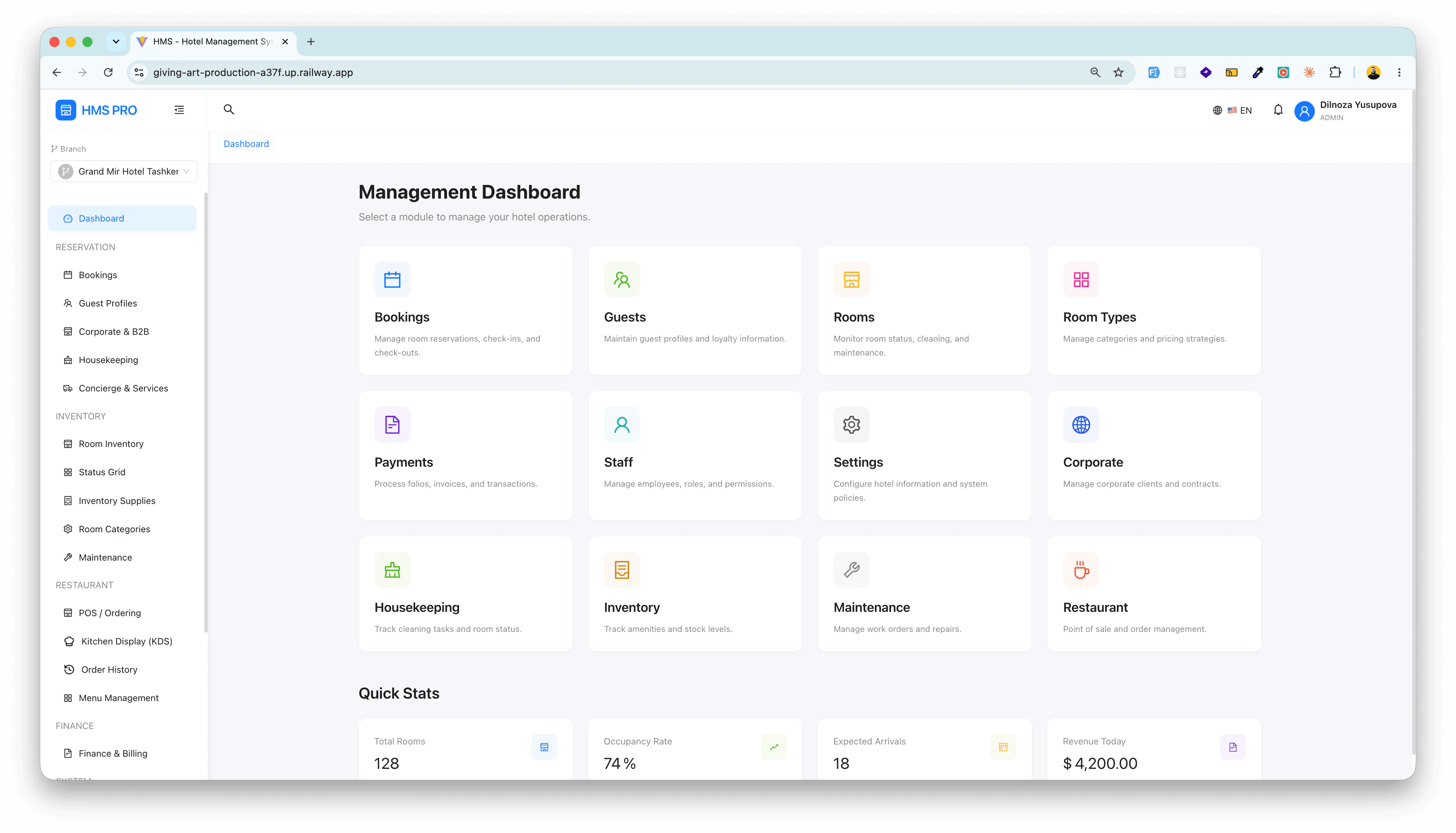 HMS — Hotel Management System
