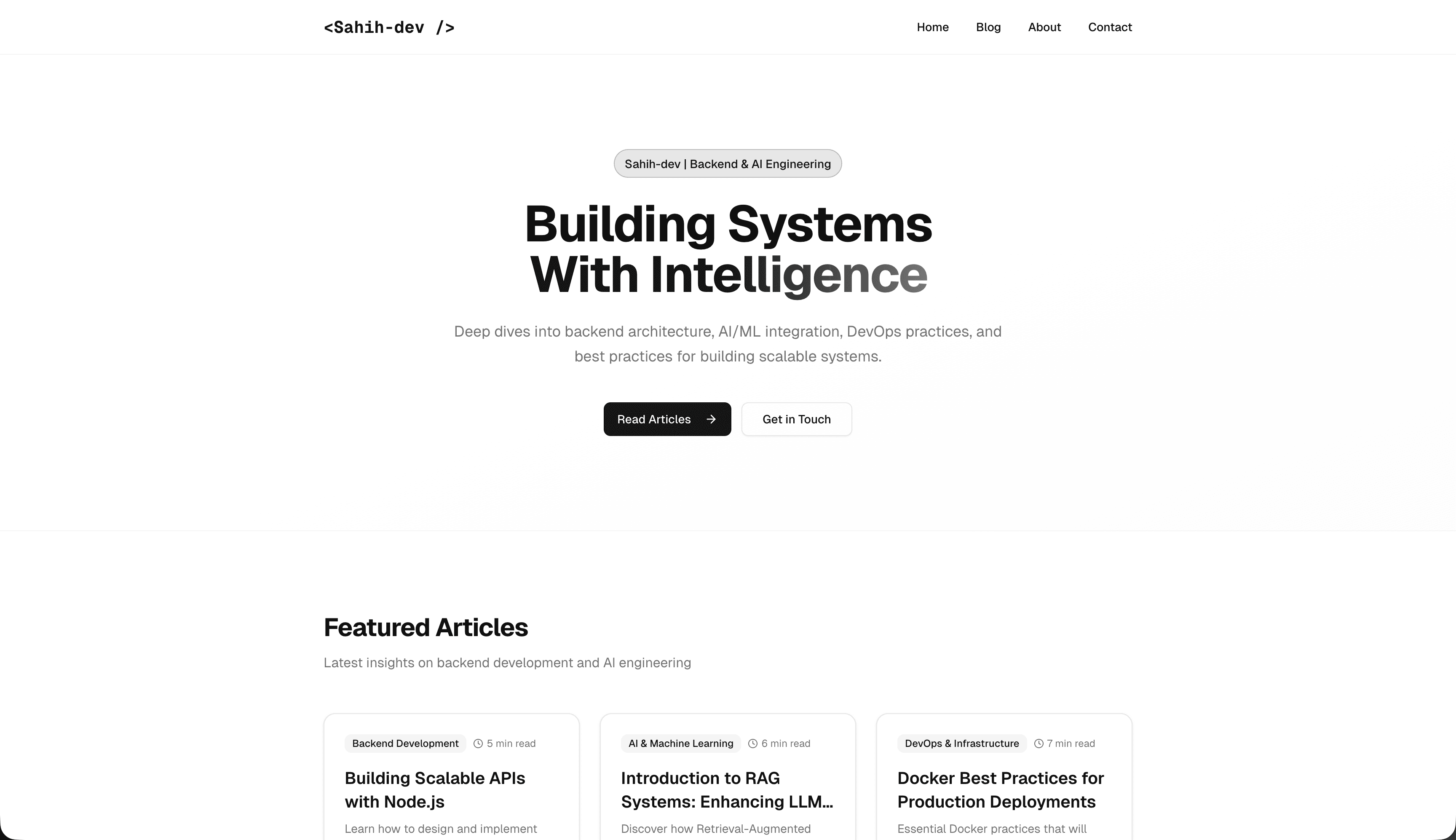 Sahih-dev Blog & Portfolio
